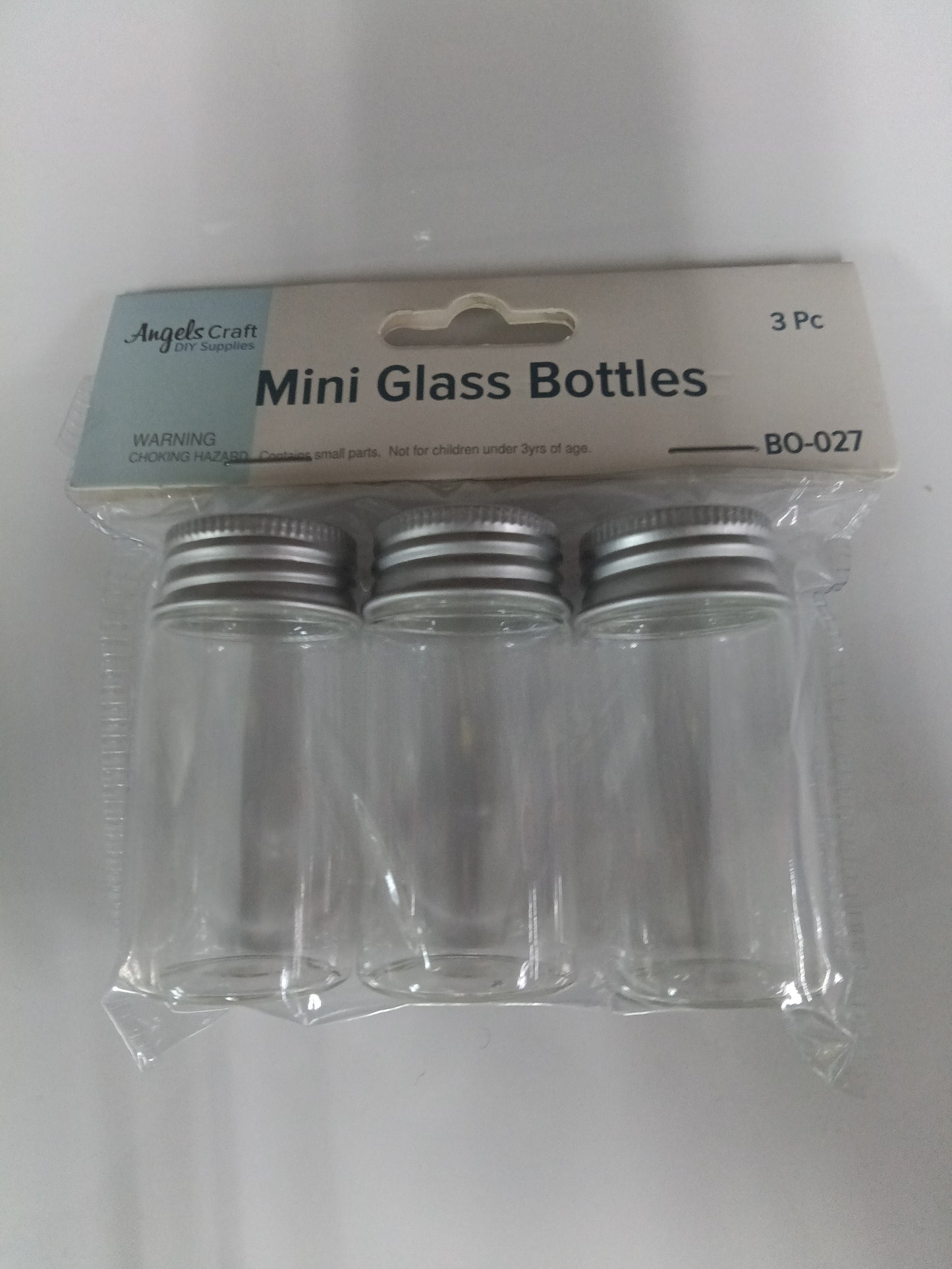 CLEAR GLASS ROUND BOTTLE W/SCREW 3CT 3CMX6CM