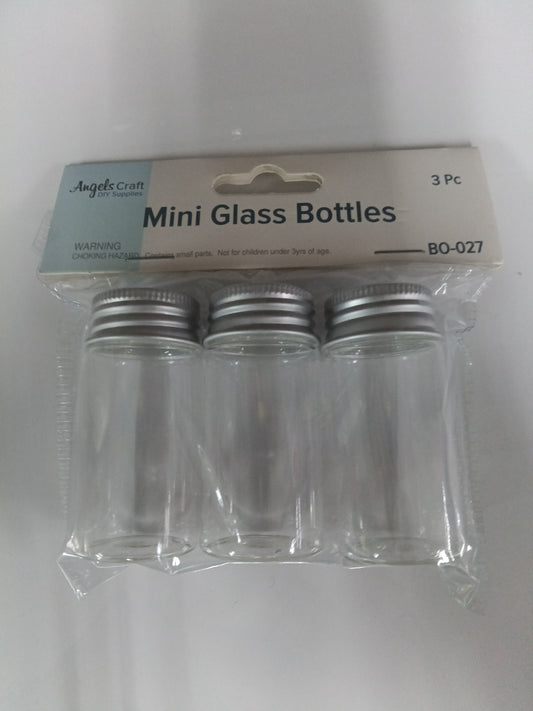 CLEAR GLASS ROUND BOTTLE W/SCREW 3CT 3CMX6CM