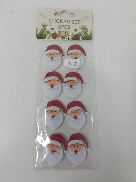 Felt Santa Sticker 8 pcs