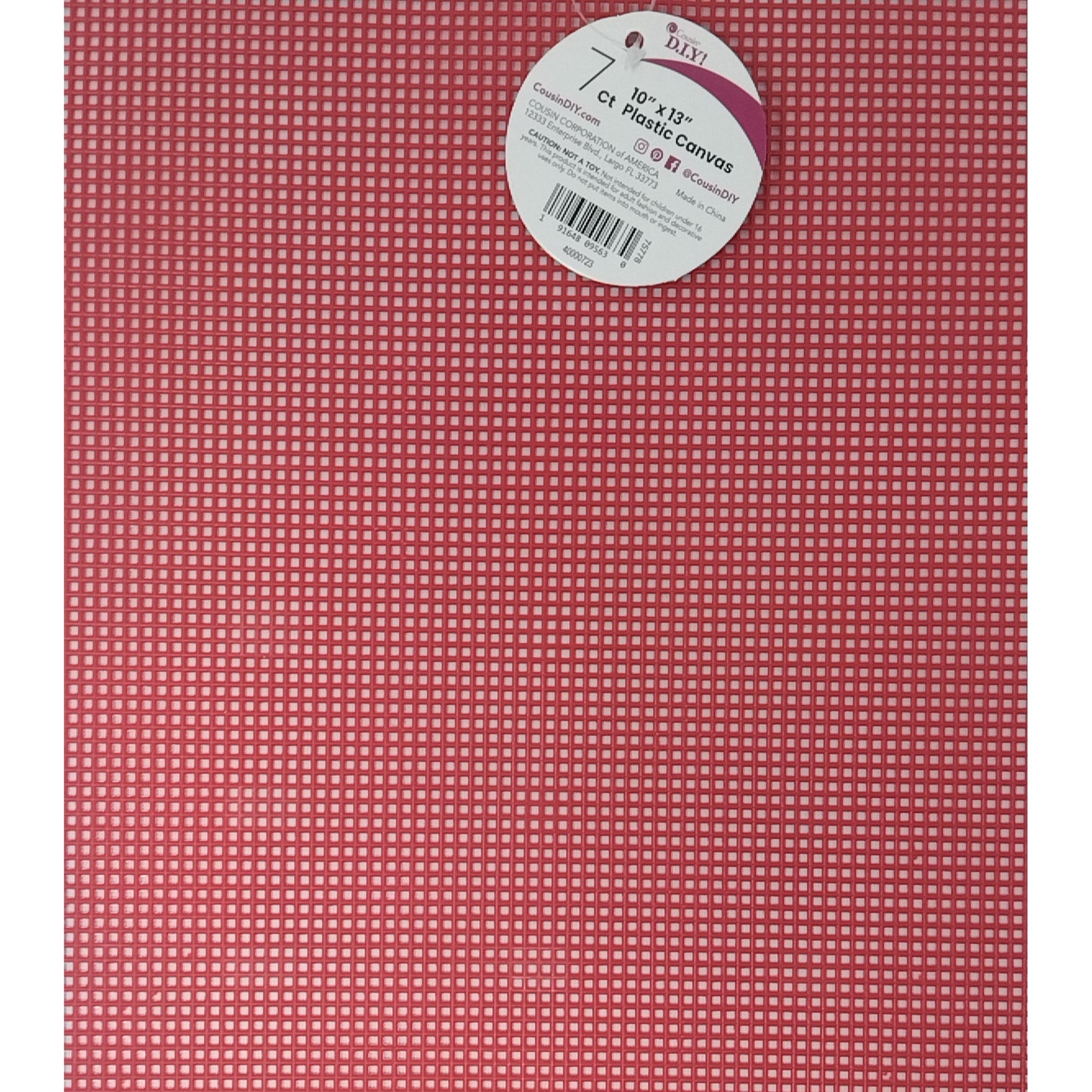 XMAS RED PLASTIC CANVAS