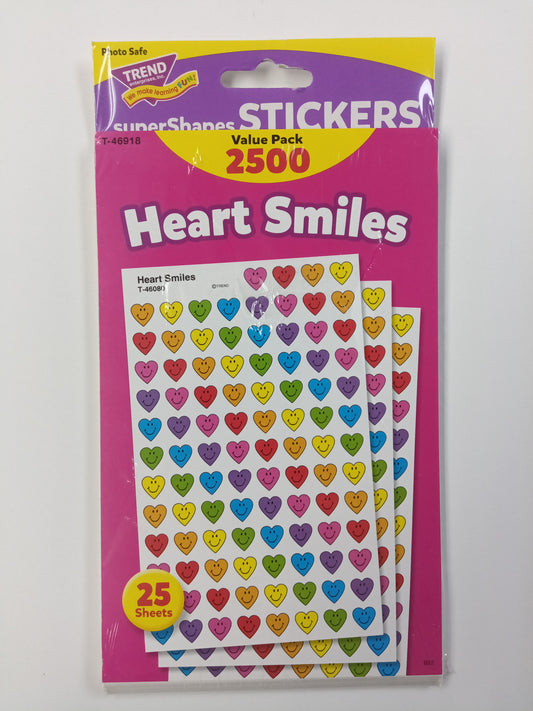 HEART SMILES SUPERSHAPES STICKERS VALUE PACK 2500P