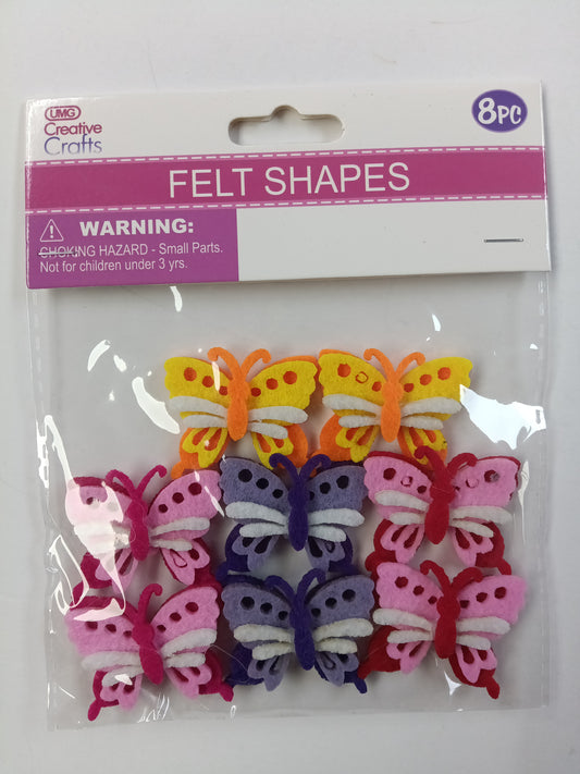 FELT BUTTERFLY 3.5CM 8PC