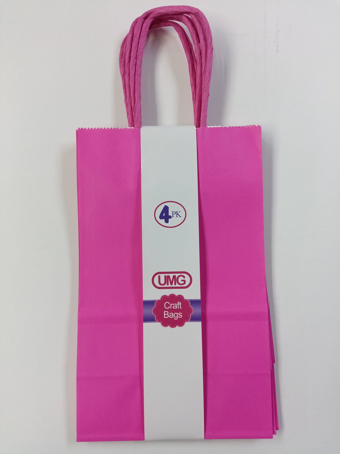 CRAFT BAG SMALL 13X8X21CM HOT PINK 4PC