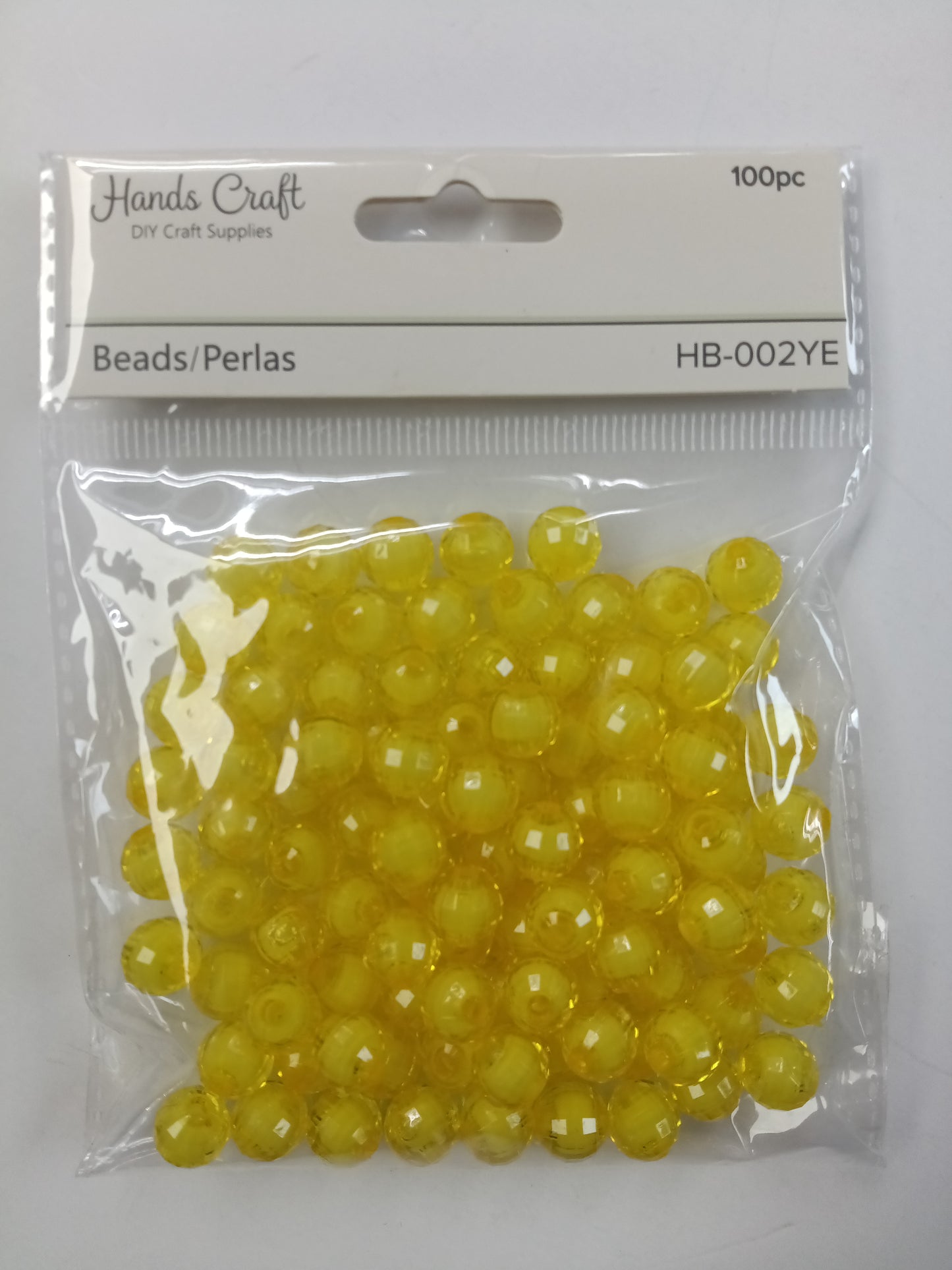 DISCO BEADS WHITE YELLOW 8MM 100 PC
