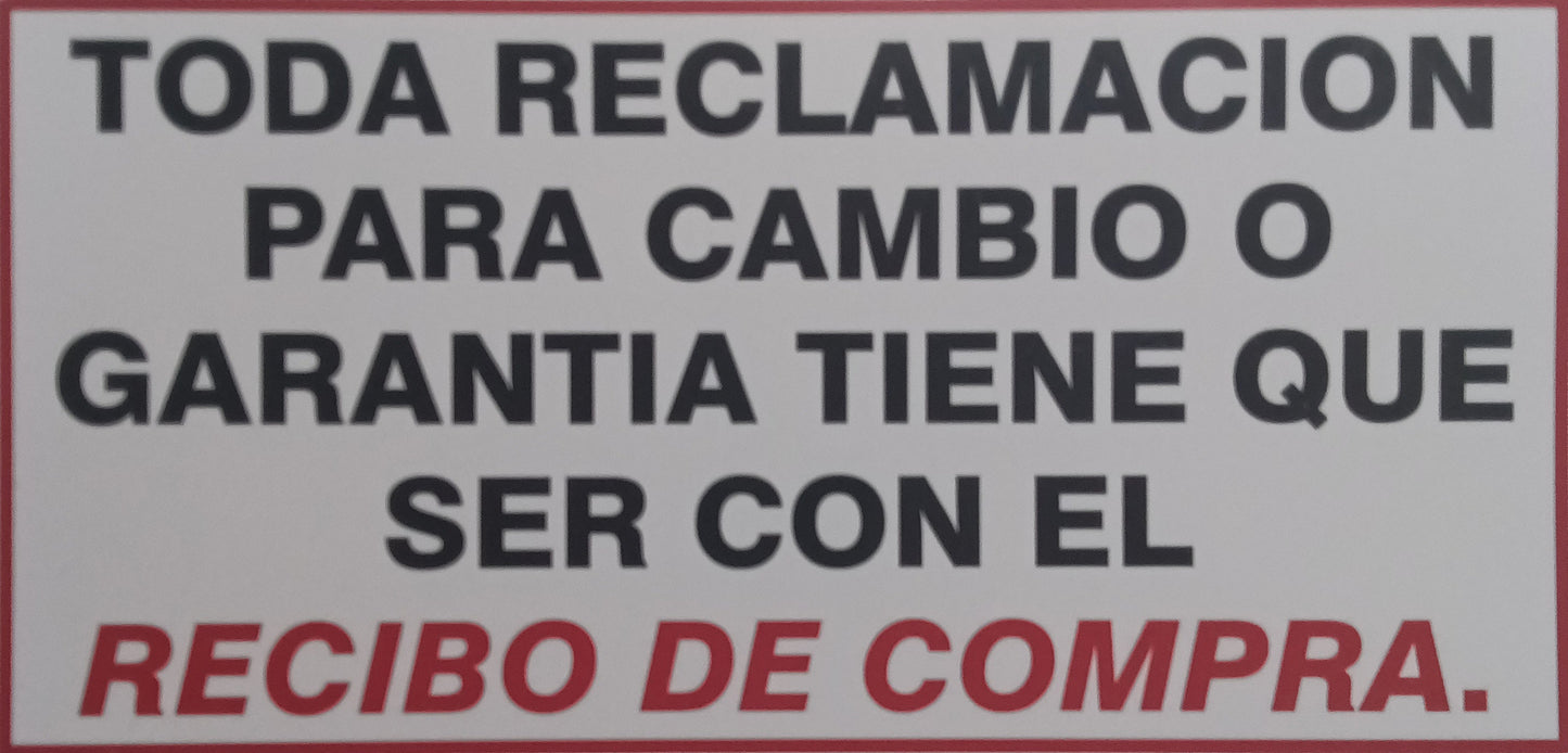 TODA RECLAMACION SIGN