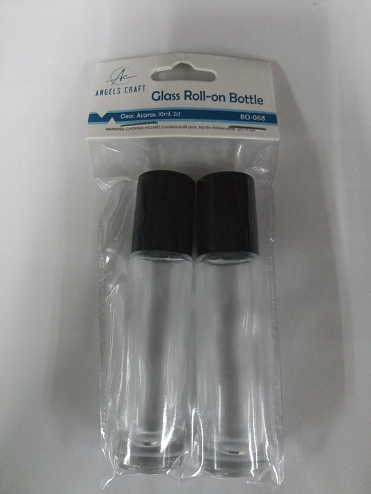 CLEAR GLASS ROLL-ON BOTTLE, 10ML