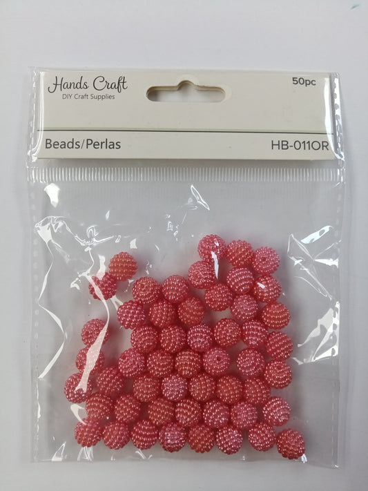 SMALL POPPY BEADS ORANGE 13MM 50 PC