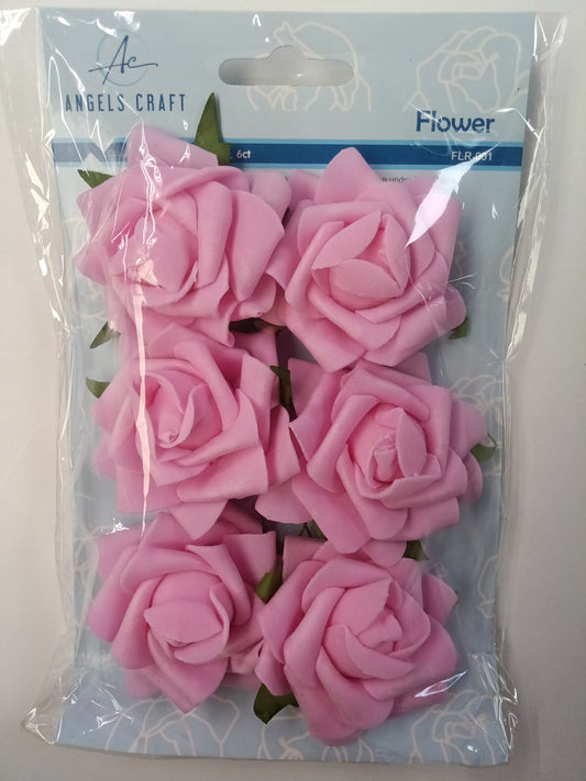 FOAM FLOWER,PINK, 2.5 6CT