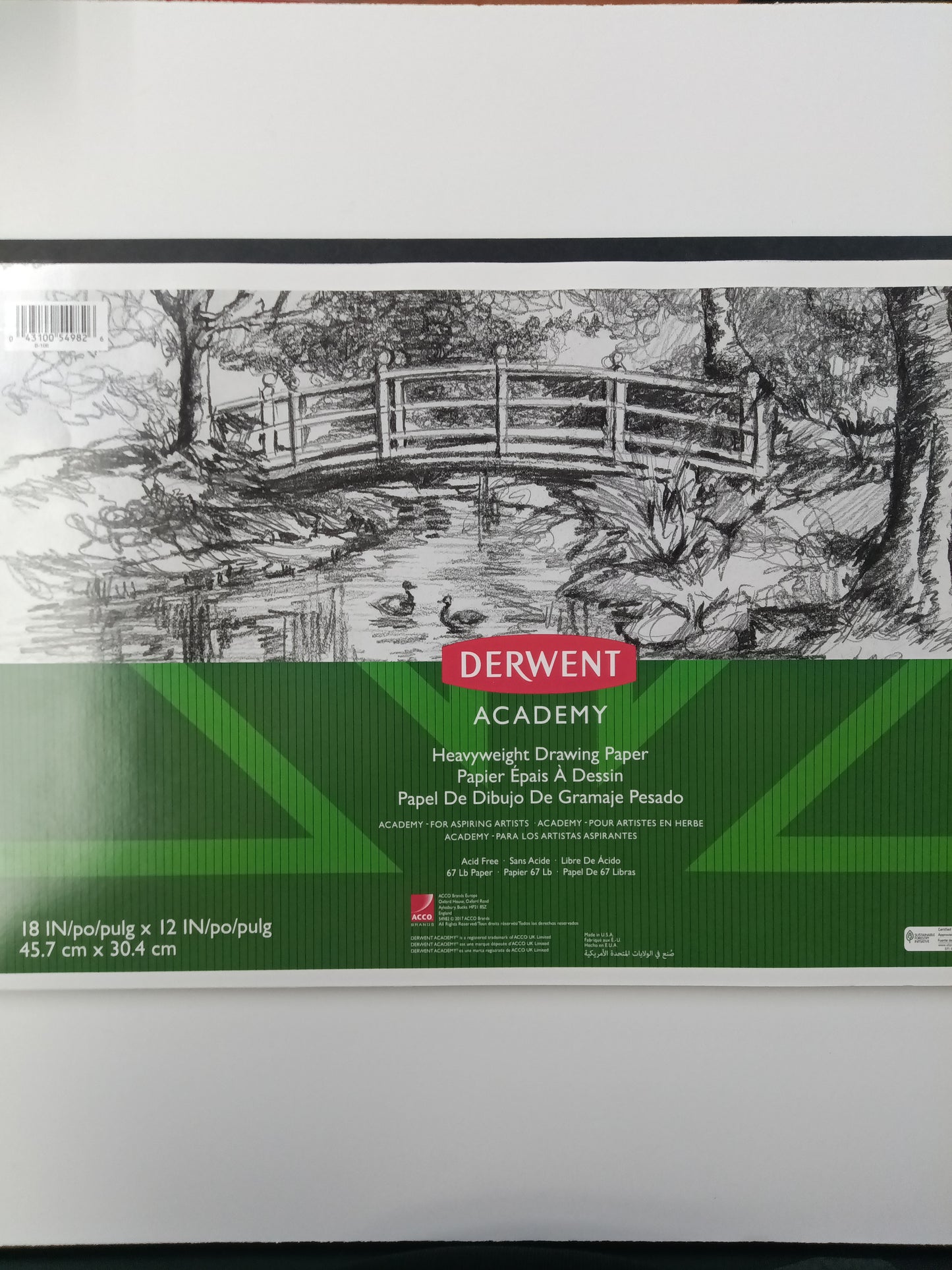 DERWENT ACADEMY™ DRAWING PAD, 18" X 12", 40CT