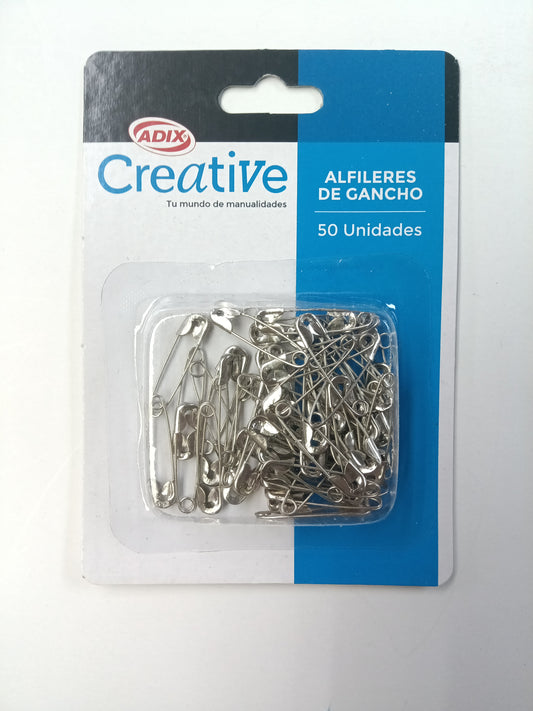 ALFILERES DE GANCHO METALICO 50PK