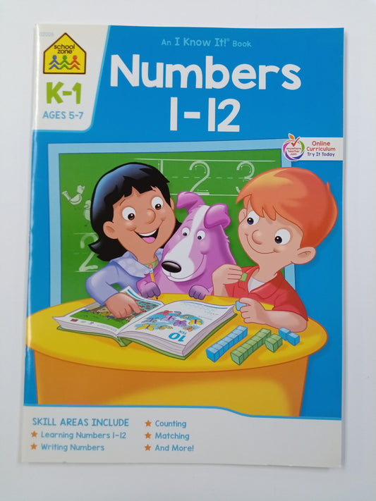 NUMBERS 1-12 BOOK GRADE K-1(NO DEVOLUCION)