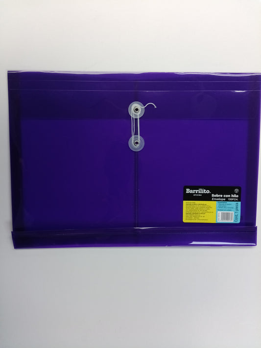 SOBRE PLASTICO C/HILO HORIZONTAL LTR