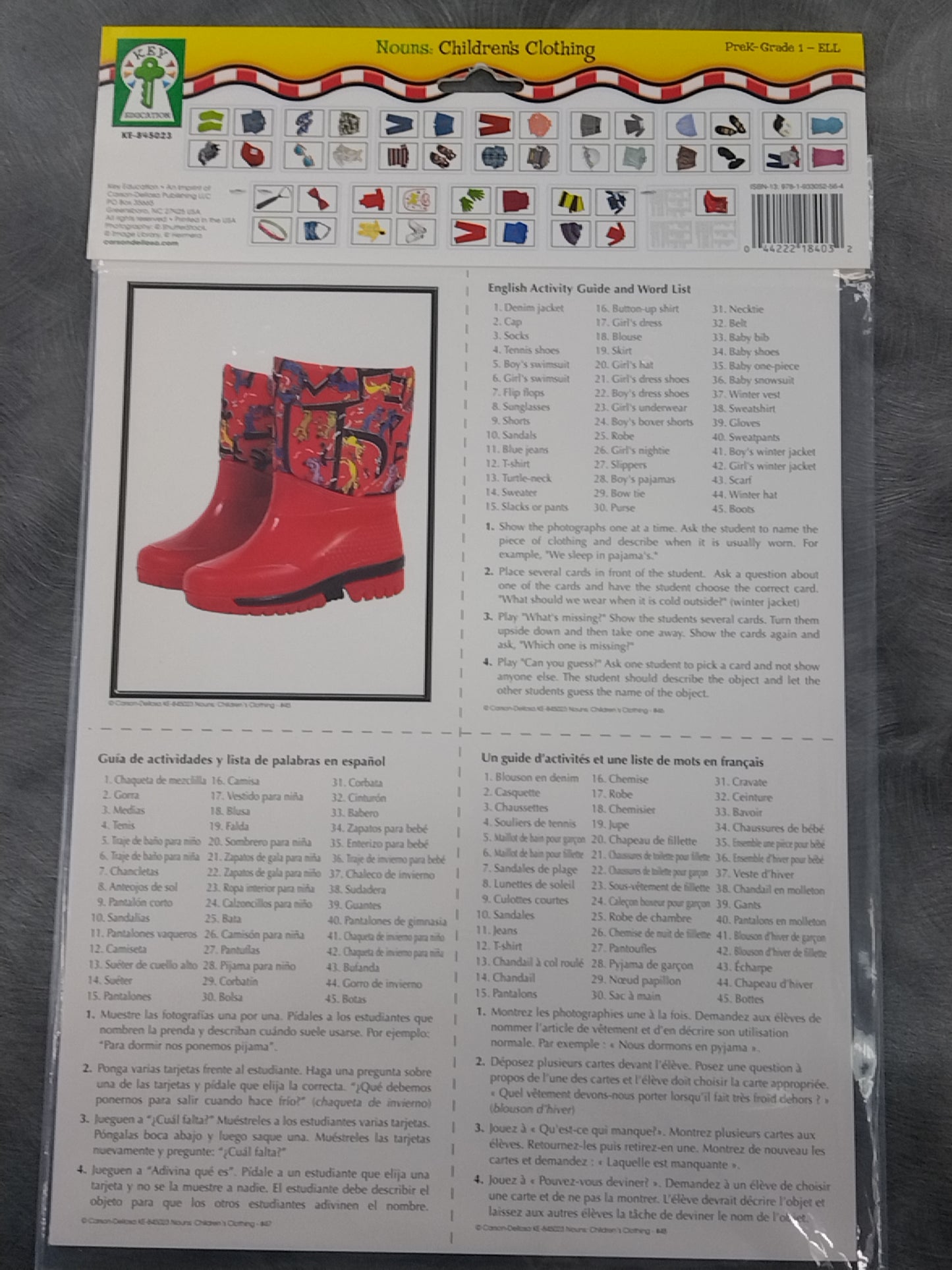 NOUNS: CHILDREN’S CLOTHING LEARNING CARDS