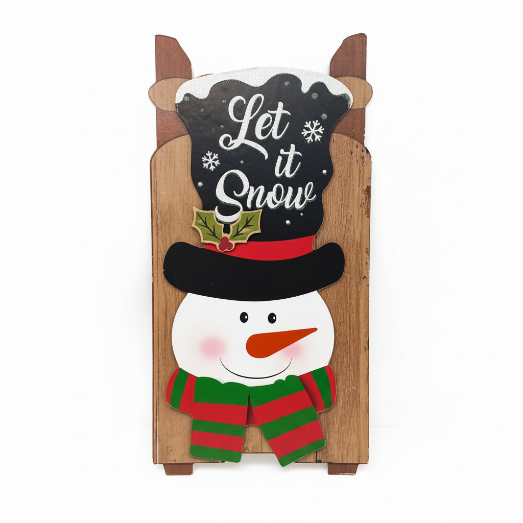 Wall Sign Santa/Snowman Sleigh