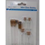 8CT GLASS BOTTLES W/CORK LID, MIXED SIZES