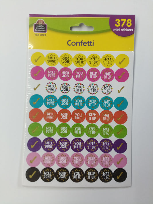 CONFETTI MINI STICKERS 378PK