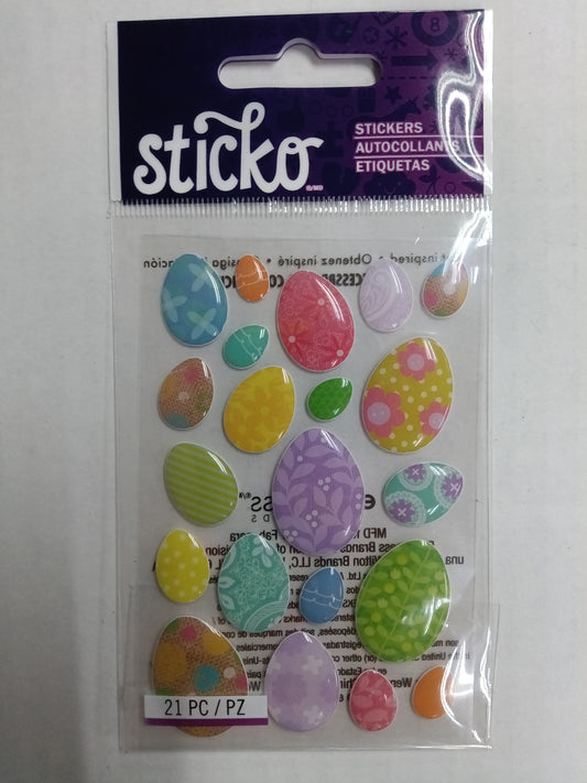 EASTER EGGS STICKERS 21PCS