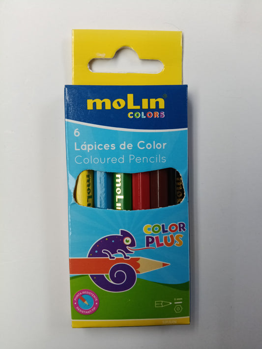 LÁPICES DE COLOR MINI, CAJA DE 6