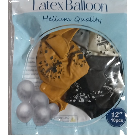 CONGRATULAZIONI LATEX BALLOON,ASSORT COLOR 12IN