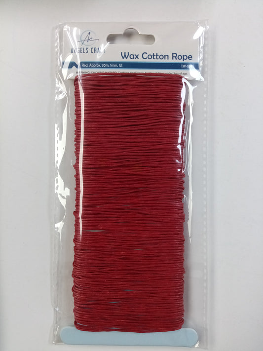 WAXED COTTON ROPE20FT -RED