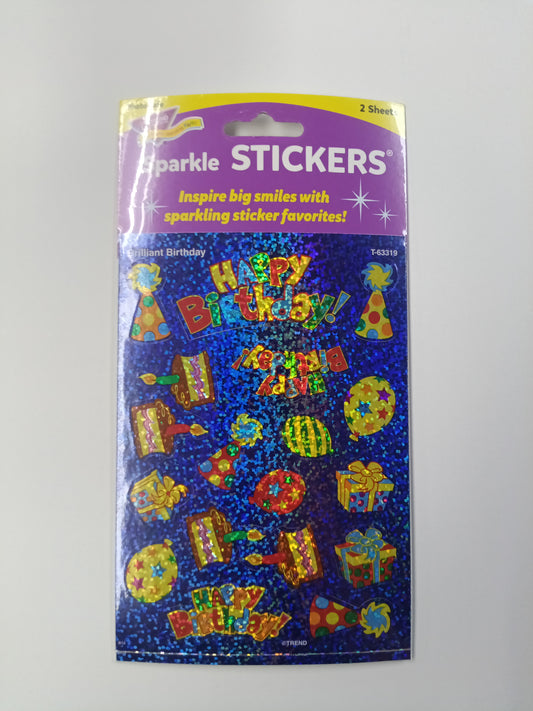 BRILLIANT BIRTHDAY STICKERS 36 PCS