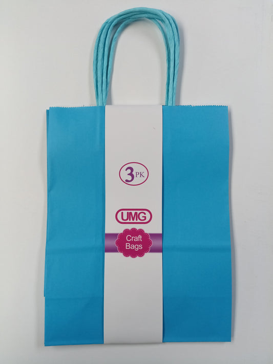 CRAFT BAG MEDIUM 19X10X25CM BLUE 3PC