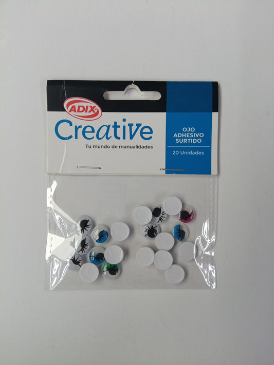 OJOS ADHESIVOS 1CM 20 PCS
