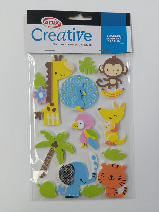 STICKER GOMA EVA SABANA 10PCS