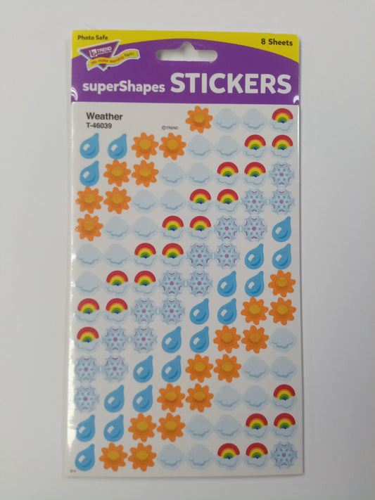 WEATHER SUPERSHAPES STICKERS 800PK