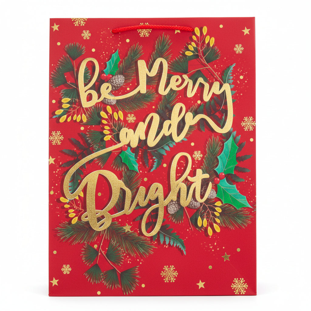 Gift Bag Xmas Stamp 4 Asst Large