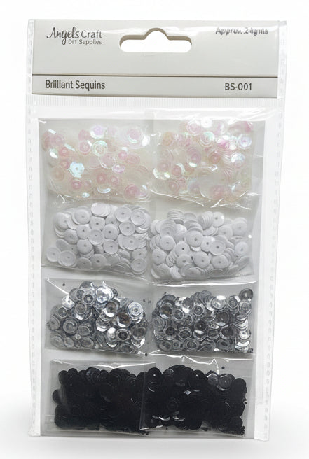 Sequins Kit | White | Silver | Black | Clear | 20g