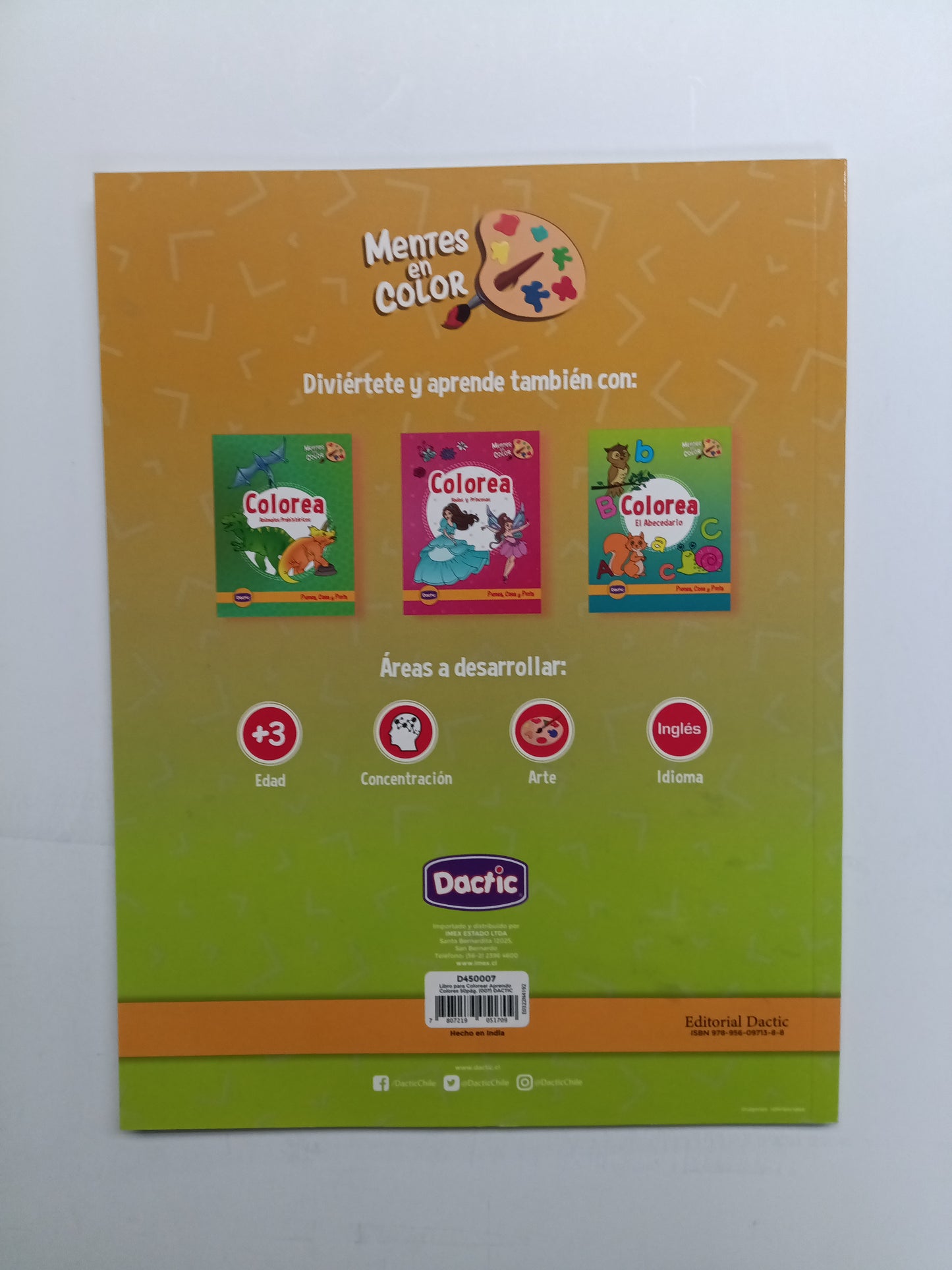 LIBRO PARA COLOREAR APRENDO COLORES ING/ESP 50PAGS