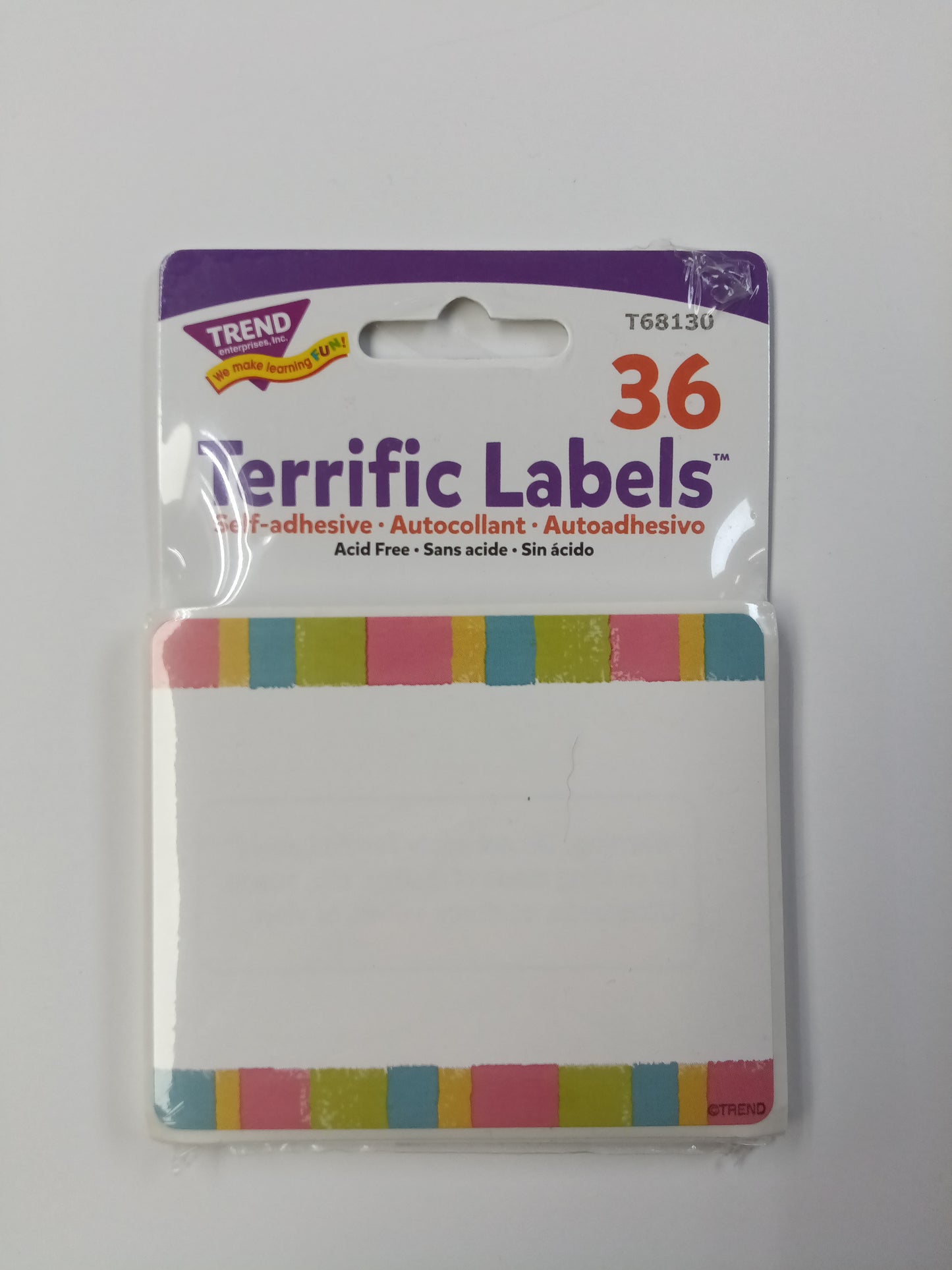 CHEERFUL STRIPES NAME TAGS 36PCS