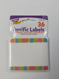 CHEERFUL STRIPES NAME TAGS 36PCS