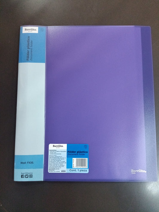 Folder Plastico LTR c/20 sepa