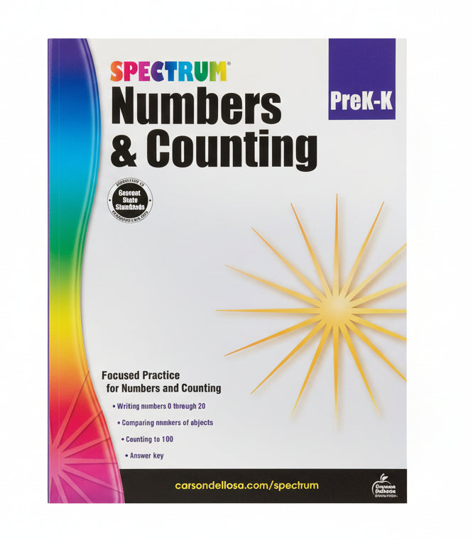 Spectrum Numbers & Counting Workbook | Grade PK_k