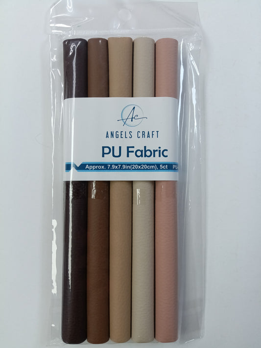 PU FABRIC, ASSORMENT 5 COLORS 5CT 7.9X7.9IN