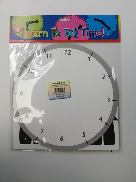 HY LEARN TO TELL TIME! 6 CLOCKS KITS