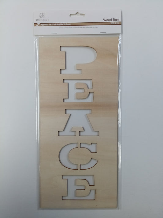 Wood Plaque Sign Peace