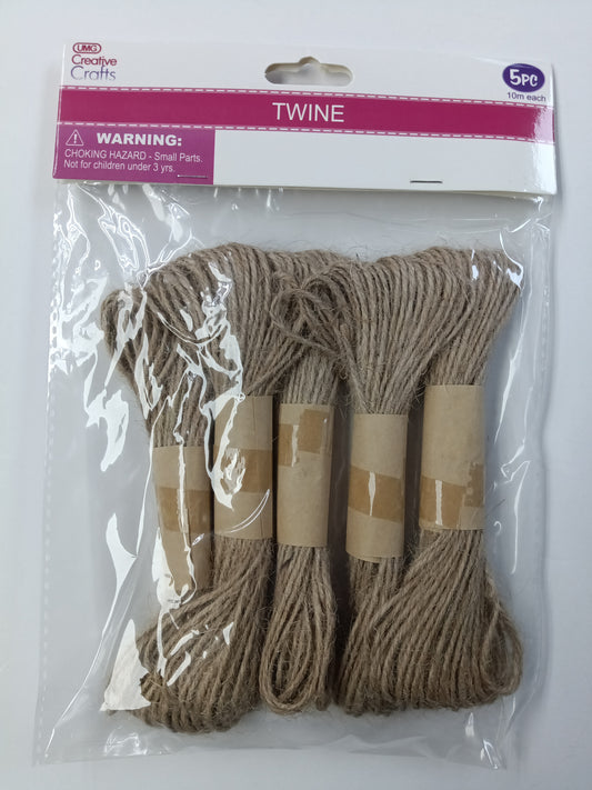 JUTE TWINE NATURAL 5PCX10M EA