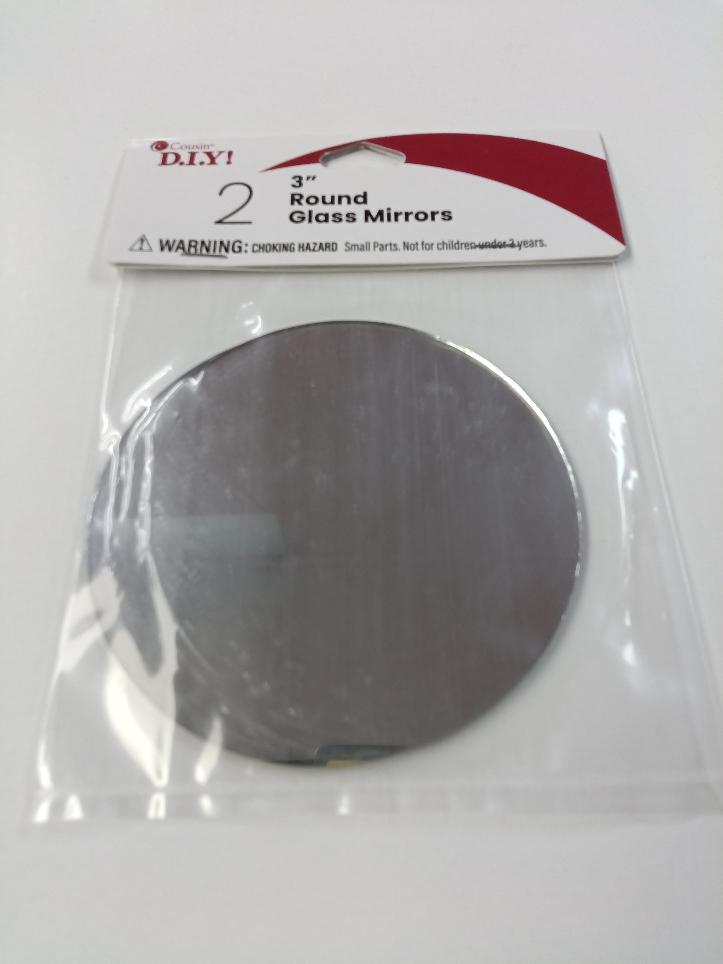 COUSINDIY ROUND GLASS MIRRORS 2/PKG-3"