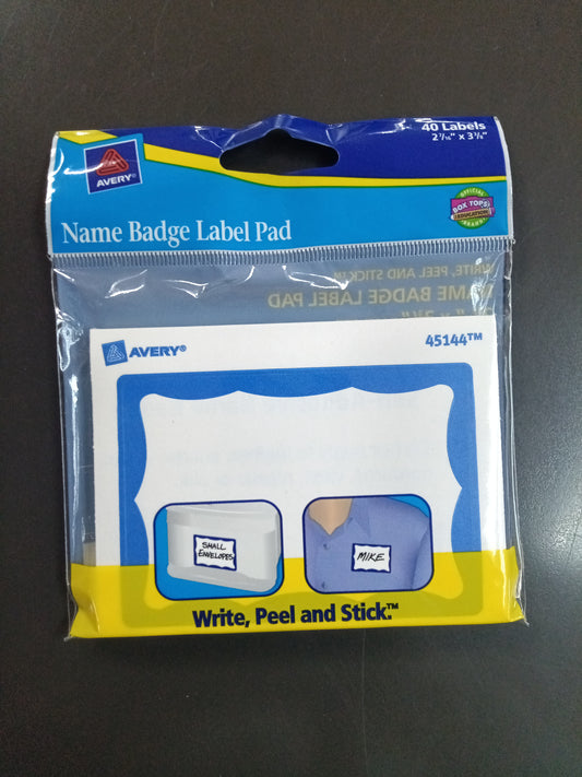 Name Badge Blue Border