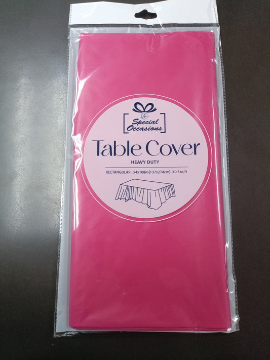 RECTANGLE HOT PINK TABLE COVER 54X108IN