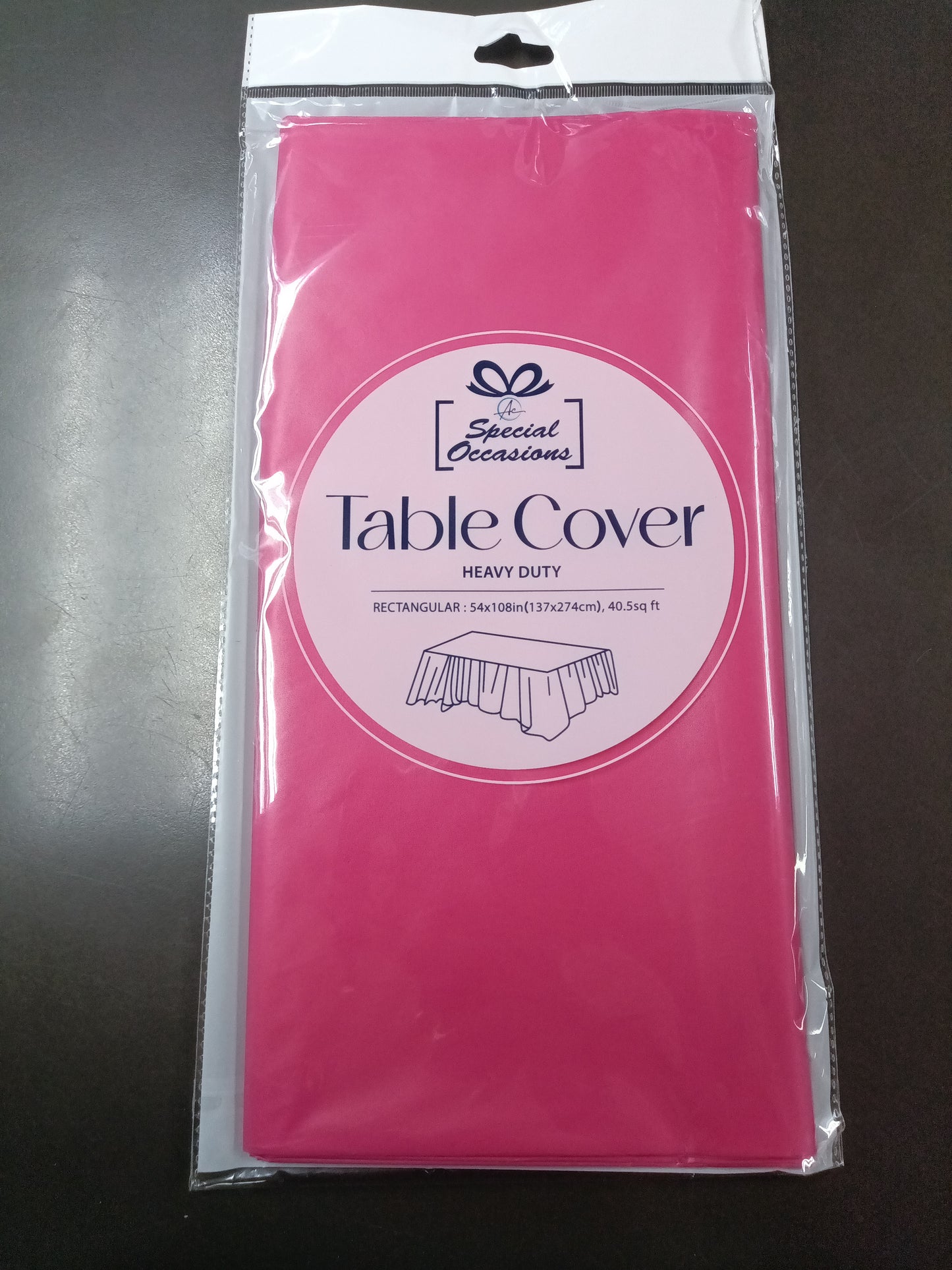 RECTANGLE HOT PINK TABLE COVER 54X108IN