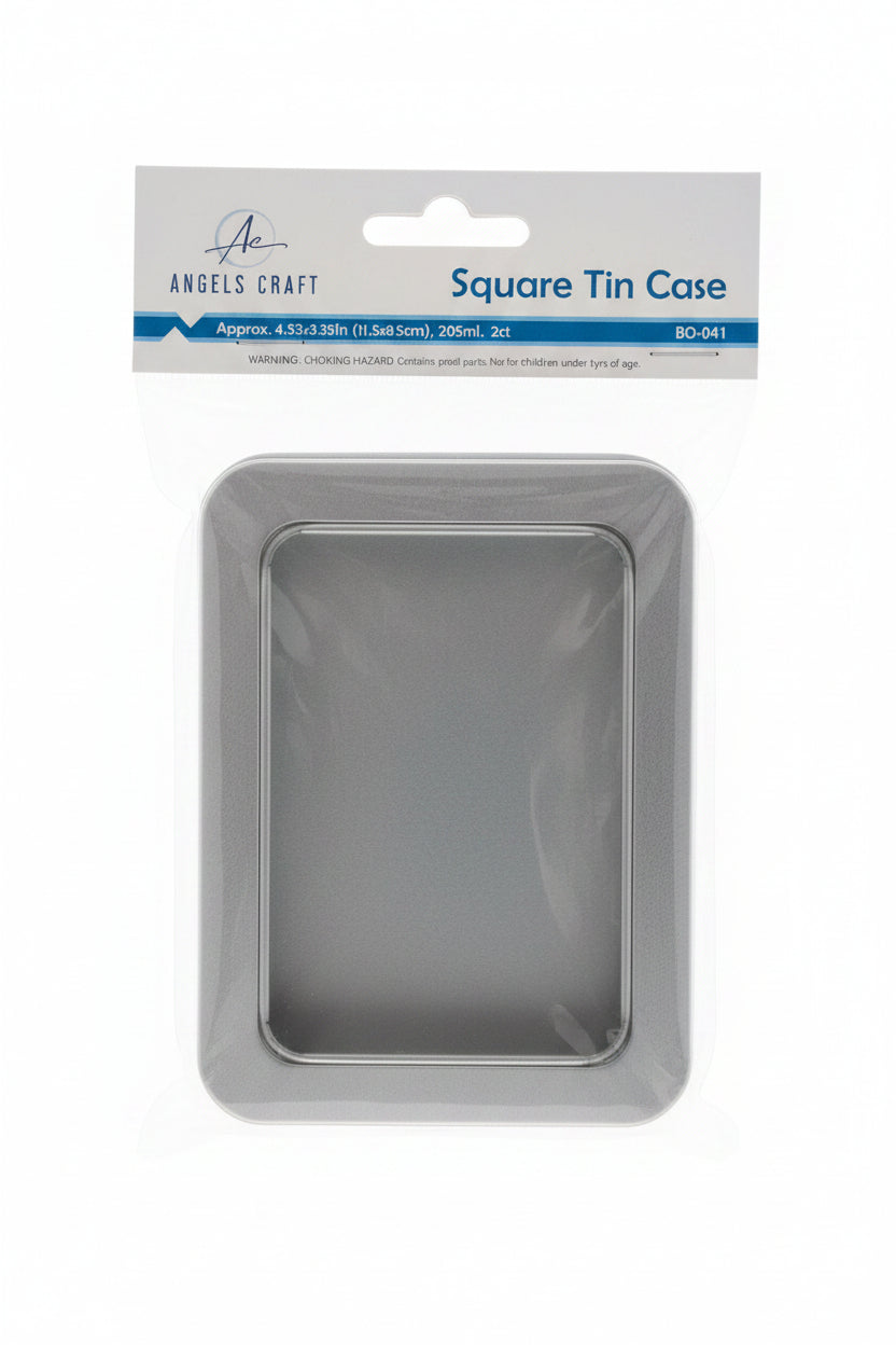 SQURE TIN CASE W/ WINDOW 1CT 205ML 4.53X3.35IN