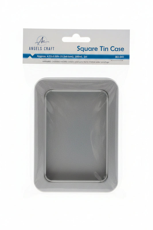 SQURE TIN CASE W/ WINDOW 1CT 205ML 4.53X3.35IN