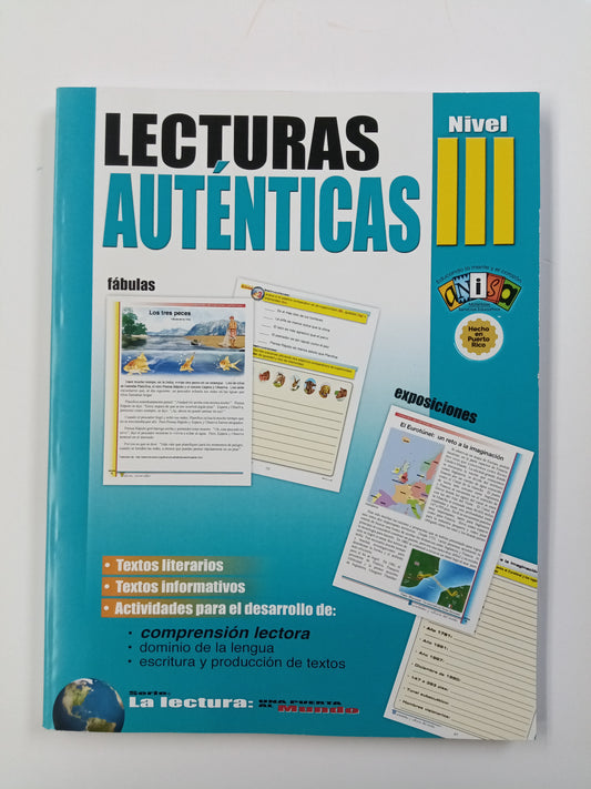 LIBRO LECTURAS AUTENTICAS NIVEL III