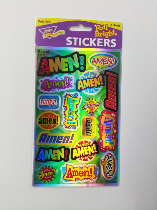 AMEN! FOIL BRIGHT STICKERS