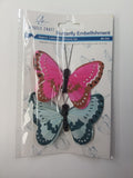 2PC/PK BUTTERFLY BLUE AND PINK