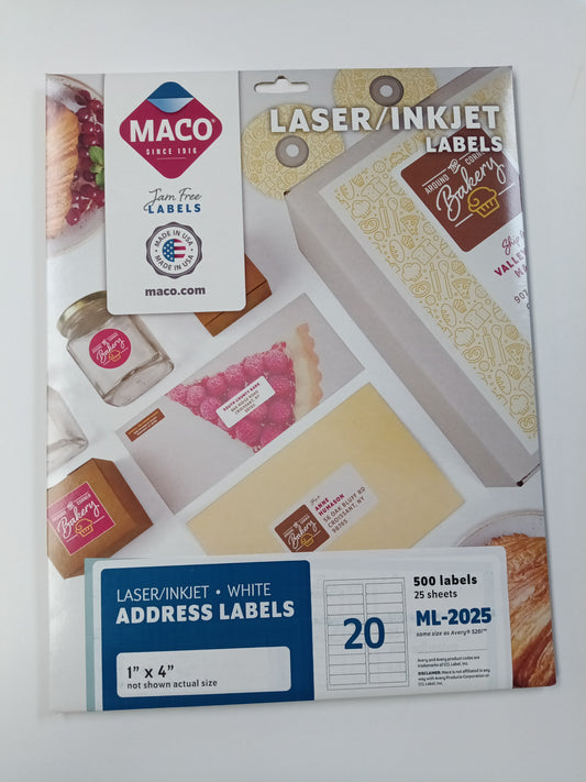 Mac Laser/Ink Jet Labels